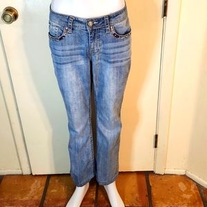 Shyanne Anne Jeans 5 Pocket Bootcut Midrise Embellished Size 28/6Short BLING Y2K